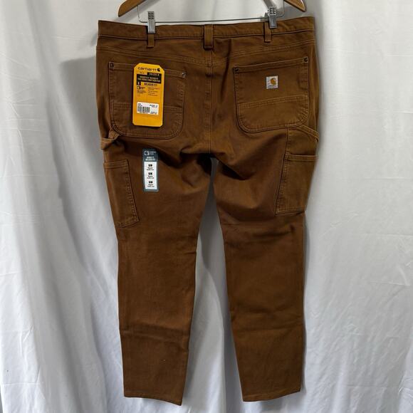 Carhartt NWT Womens pants brown rugged Flex Relaxed BN4296 Double Front Sz 16 R - Picture 5 of 12